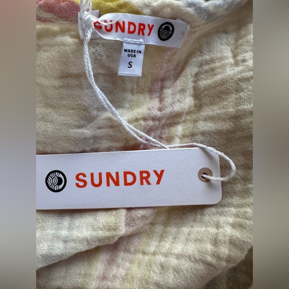 Sundry Striped Gauze Peasant Dress - Picture 5 of 7